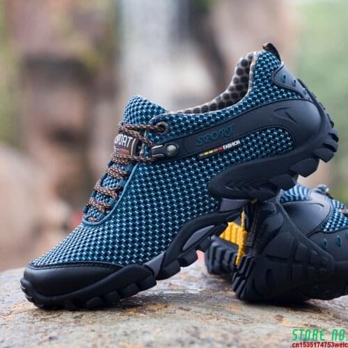 High Quality Cow Leather Climbing Shoes Men Trekking Fishing Shoes Women Breathable Lycra Sneakers Camping Sports Shoes Outdoor