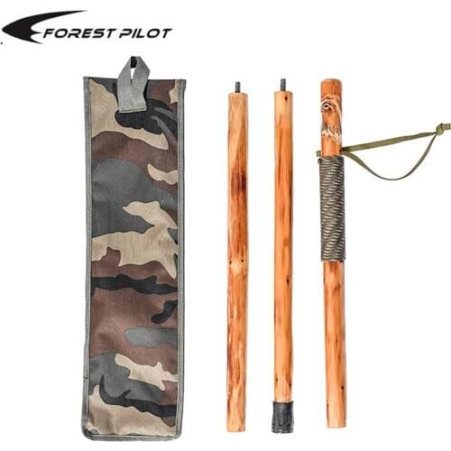 FOREST PILOT 3 Piece Wooden Detachable Hiking Stick Eagle Carving Nature Color, 48 Inches,2020 Stick for Hiking