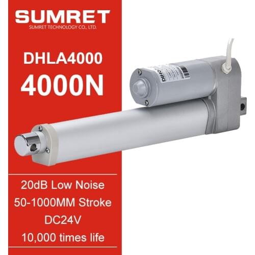 Linear actuator 400mm 500mm telescopic tubular pushrod low noise micro gear motor dc 24v electric technic actuator 4000N 1000MM