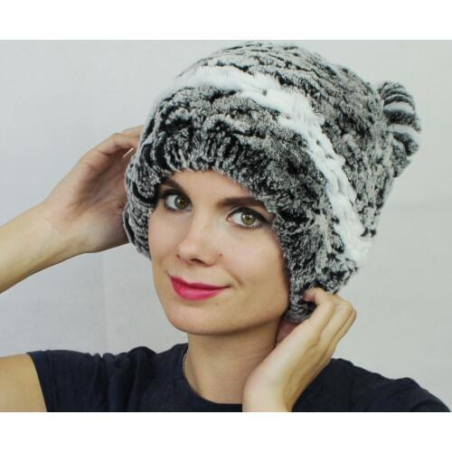 Linhaoshengyue Rabbit Fur Cap Natural Fur Free Shipping Warm in Winter Fashion Hat Women Hat with Ear