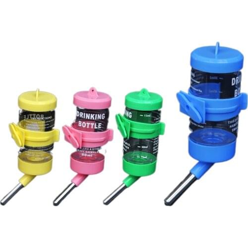 Small pet gold wire bear guinea pig hamster kettle stainless steel ball water feeder 80ML hamster water drinker