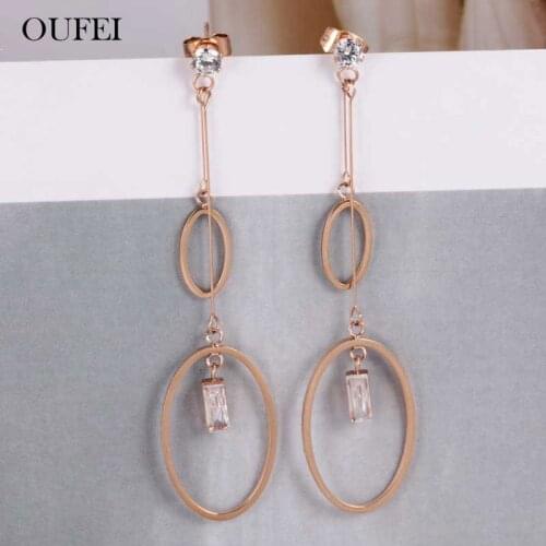 OUFEI Small Hoop Earrings For Women Drop Earrings 2019 Fashion Jewelry Accessories Stainless Steel Jewelry Woman Charms