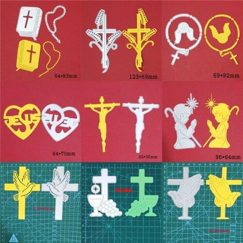 Metal Steel Cutting Dies Cross Jesus Bible Craft Die Mold Stencil For Scrapbook Embossing Paper Cards Making Die Template
