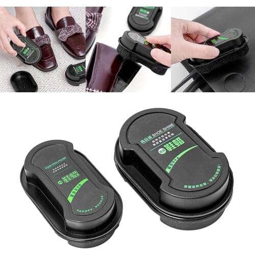 Multi-functional Double-faced Shoe Polish Colorless Light Shoes Rub Leather Cleaner Shoes Brush Care Sponge Wax Brusher