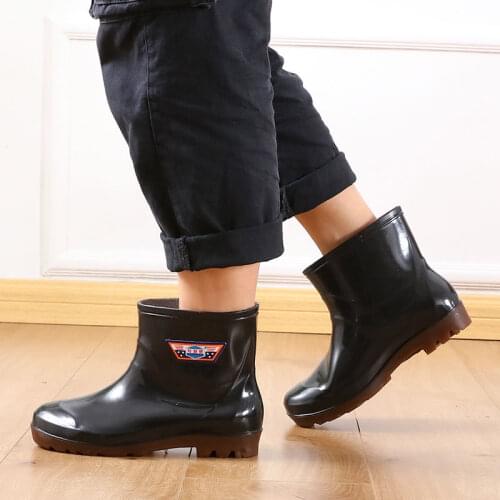 Rain shoes male waterproof shoes male barrel rain boots cook shoes labor protection rubber shoes male men rain boots