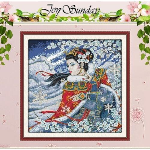 The beauty in snow night Counted Cross Stitch 11CT 14CT Cross Stitch Sets Wholesale Cross-stitch Kits Embroidery Needlework