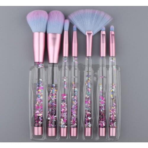 Pack of 7Pcs Soft Fluffy Makeup Cosmetic Brushes Applicator Beauty Tools Kit Makeup Blender Brush Kabuki Brushes Set - 01