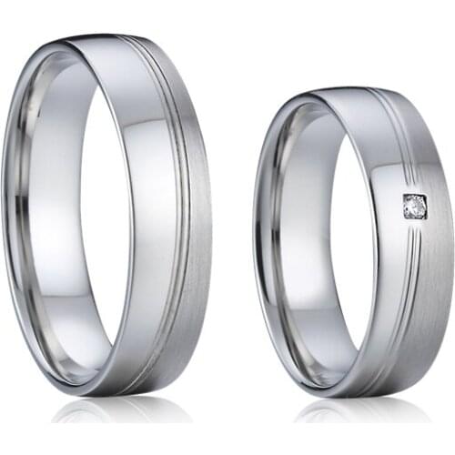 Custom wedding rings for men and women silver color Lovers Alliance 1 Pair titanium jewelry ladies gents promise couple rings