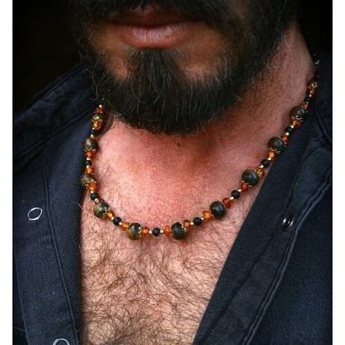 Casual necklace for men / bohemian jewelry for man / earthy mens jewelry / masculine jewelry / cool necklace for men