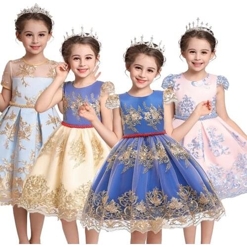 2020 New Girl Dress Kids Wedding Birthday Party Gown Princess Dresses Children Flower Costume For Girls Christmas Clothing