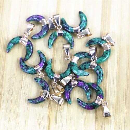 16x10mm Hot Sale Moon Shape Natural Stone Pendants & Necklace Charms Pendants for Jewelry Making Supplies Fit Necklace Earrings