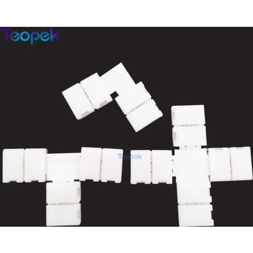 10PCS 8mm 2 pin Quick Splitter Connector L T X Type Solderless PCB connector For 3528 3014 2835 Single Color LED Strip Light