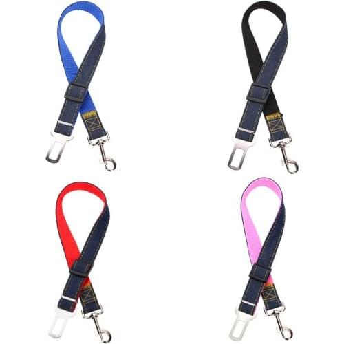 Newest Dog Cat Seat Belt Adjustable Nylon Pet Car Safety Belt Harness Heavy Duty Pet Leash for Universal Puppy Kitten