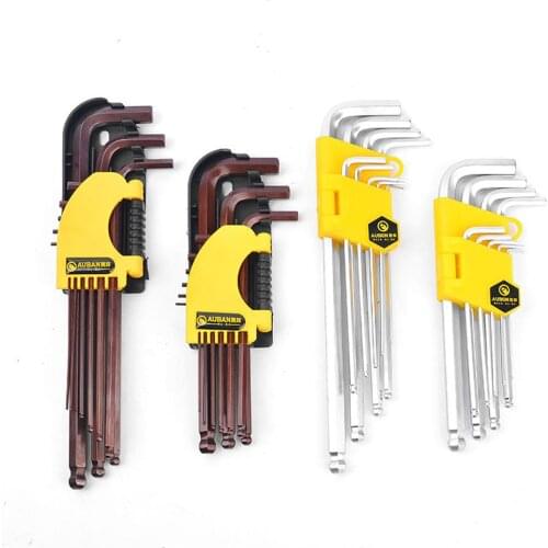 Hexagon Wrenches Internal Hexagonal Wrench Set 9Pcs Cycling L-Shape Allen Hex Key Spanner New Home Tool Repair Tools Key Set
