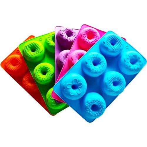 6-cavity Silicone Donut Baking Tray Non-stick Mold Making Tool Baking Non-stick And Heat-resistant Reusable Decoration Tools