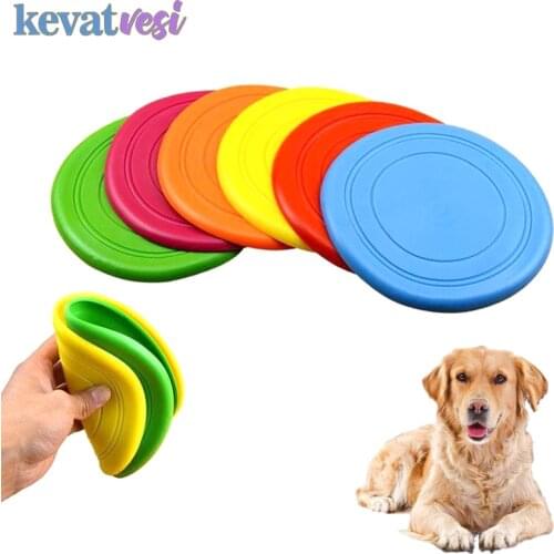 Silicone Flying Saucer Funny Dog Toy Resistant Bite Floating Toy Dog Flying Discs Interactive Game Playing Training Pet Supplies