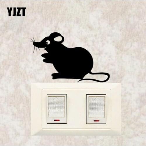 YJZT Animal Mouse Wall Switch Sticker Vinyl Decal Decor Art Creative Cartoon S19-0842