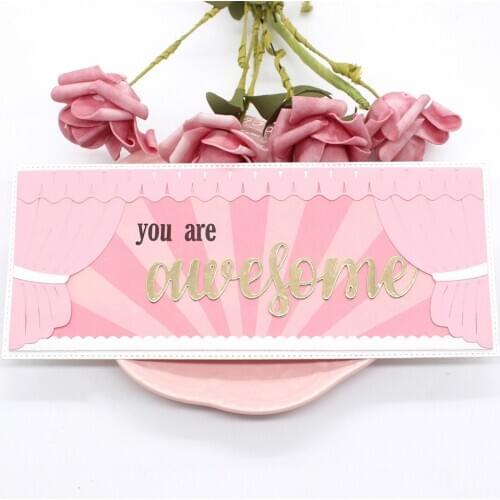 ZFPARTY Slimline with Stage Curtains Metal Cutting Dies for Scrapbooking/photo album Decorative Embossing Paper Card