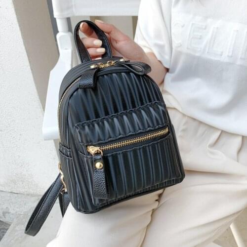 Striped Mini Backpack Women Fashion Backpack Mochilas Para Mujer Soft Leather Back Pack Small Designer Backbag for Teenage Girls