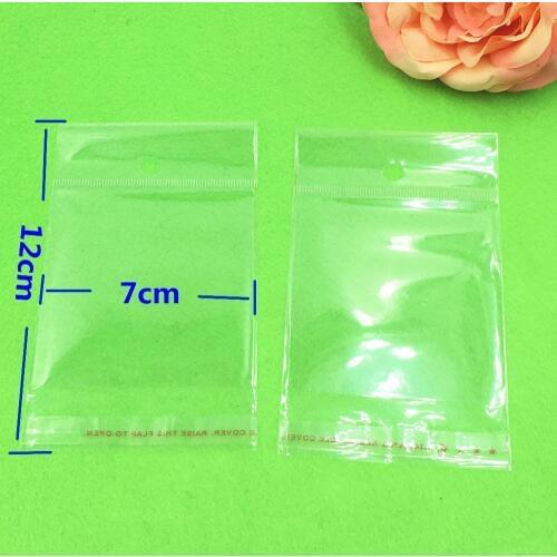 1000PCS 12*7cm Self Adhesive Seal OPP bag waterproof clear plastic poly bags books/fabric/card packing pouch self-sealed