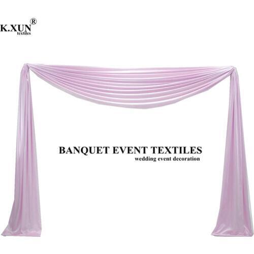 2.4X2.4M Ice Silk Top Swag Drapery For Wedding Backdrop Curtain Stage Background Decoration Event Party Deco