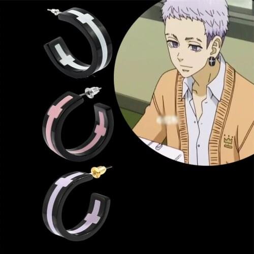 2021Popular Anime Tokyo Avengers Earrings Trendy Boys Jewelry Earrings Cosplay Props Give Man Fans Fashion Jewelry Gifts