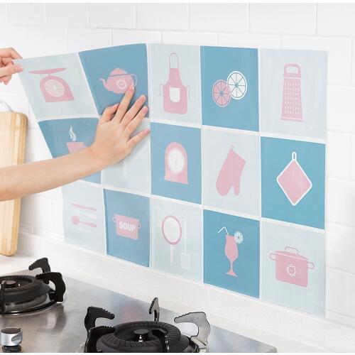 75*45cm Kitchen Oilproof Removable Wall Stickers Aluminum foil Art Decor Home Decal C oil stickers wall stickers