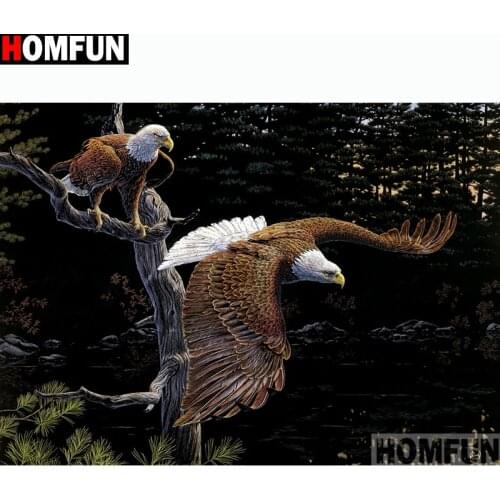 HOMFUN Full Square/Round Drill 5D DIY Diamond Painting "Animal eagle" Embroidery Cross Stitch 5D Home Decor Gift A14471