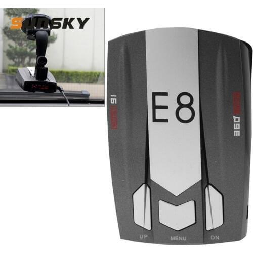 E8 Car Laser Radar Detector 360 Degree Speed Control Road Safety Warner Cars Alarm Security System English/Russian Warning