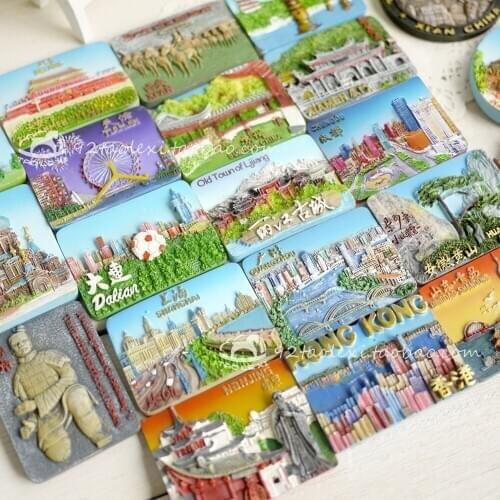 BABELEMI China Dalian Xiamen Hangzhou Beijing Macau Sanya Guangzhou Shenzhen Shanghai Harbin Hunan Refrigerator Magnet Souvenir