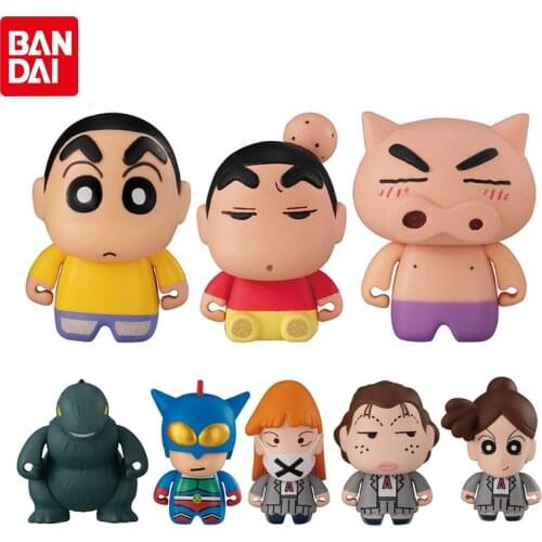 Bandai Genuine Gashapon Crayon Shin-chan Small Collectible Doll 5 Action Kamen BURIBURI ZAEMON Anime Action Figure Gacha Toys