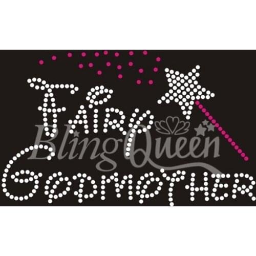 BlingQueen 25PCS/LOT Hot Fix Rhinestone Iron On Transfer Motif Fairy Design