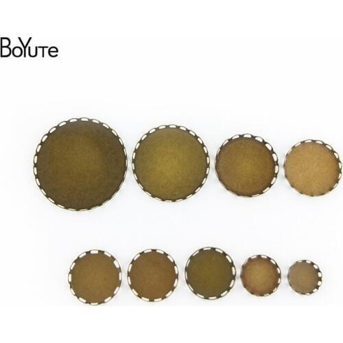 BoYuTe (100 Pieces/Lot) 10-12-14-15-16-18-20-25-30-35MM Cabochon Base Settings Diy Blank Tray Bezel Handmade Accessories