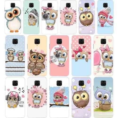 29Cute Owl Hearts Lover Christmas gift Soft Silicone Tpu Cover phone Case for Xiaomi Redmi 9 9A Note 9 9 Pro MI 9 SE Lite case