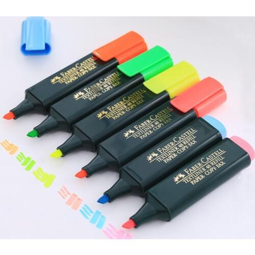 FABER CASTELL Fluorescent color pen mark pen strokes on striking