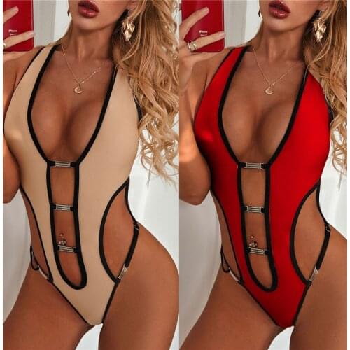 FWMS 2020 Sexy Hollow One Piece Swimsuit Women Push Up Backless Bathing Suit Cut Out Solid Swimwear Cross Y-neck Summer Bikinis