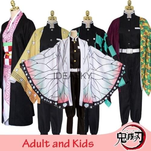 Anime Demon Slayer Tamayo Yushirou Cosplay Kimono Uniform Kimetsu No Yaiba Nezuko Zenitsu Tanjirou Costume Men Women kids child