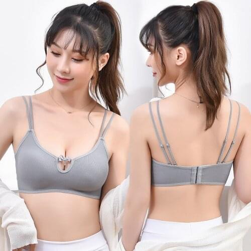 Korean version of the sling beauty back underwear for female students thin no steel ring bra girls and ladies gathered tube top