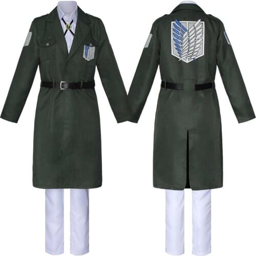 Eren Costume Japan Anime Shingeki No Kyojin Halloween Cosplay Full Set Long Trench Coat