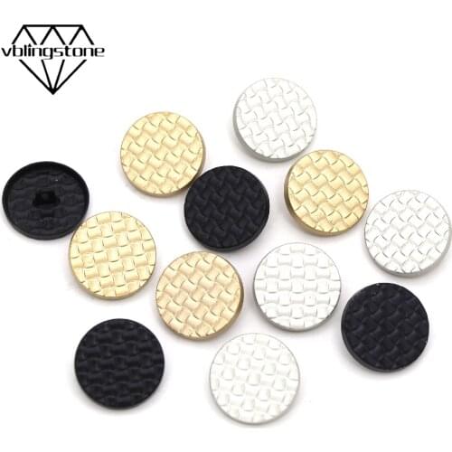 5Pcs Round Metal Button Sliver/Black Gold Button For Clothes Sew Coat Decorative Grid Shank Buttons For Jacket 15/18/20/23/25MM