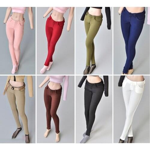 1/6 Soldier Model Clothes Accessories 12-inch Action Figure Female Body Slim Elastic Trendy Pencil Pants As A Gift for Friends