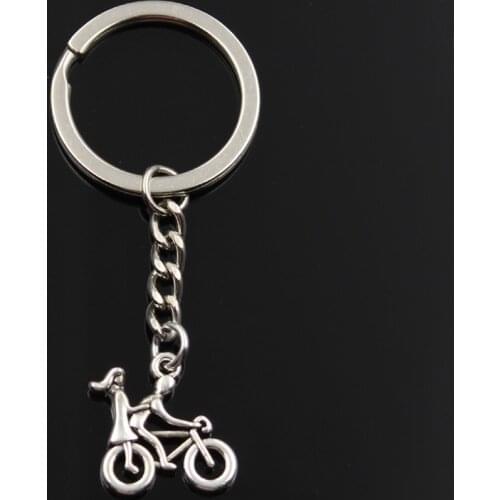 Fashion Keychain 20x19mm lover couple cycling silver color pendants DIY Men Jewelry Car Key Chain Ring Holder Souvenir For Gift
