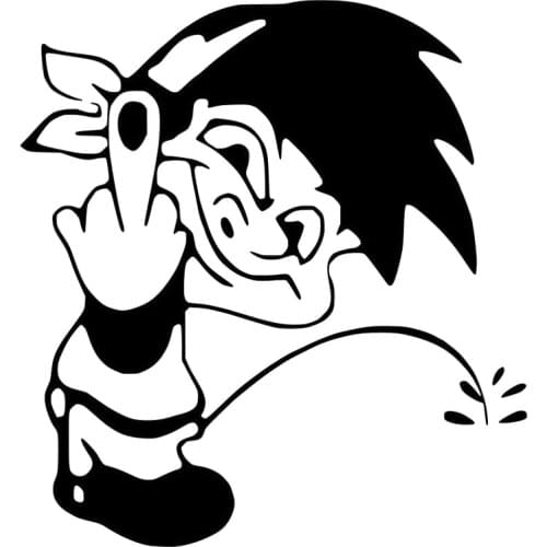 Cartoon Fun Peeing Boy Decal Car Window Sticker Car-styling Black/Silver 12.6*13.7cm T-00005