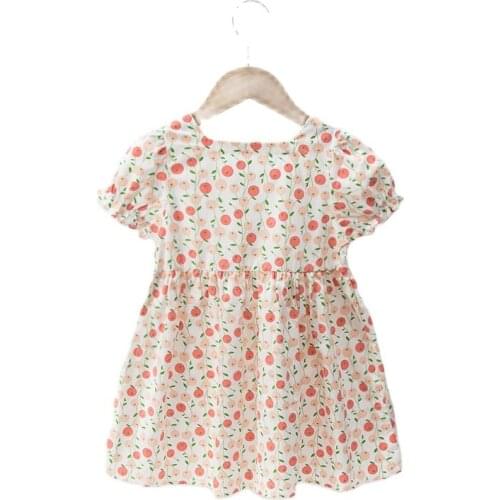 Baby Girl Dress Fruit Print Toddler Girl Princess Dress Casual Kids Dresses for Girls Kids Clothes 1-6Y Kids Summer Clothes