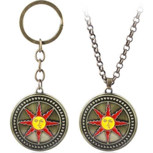 Dark Souls 3 Necklace Pendants Keyring For Women Men Car Bag Cosplay Keychain Jewelry