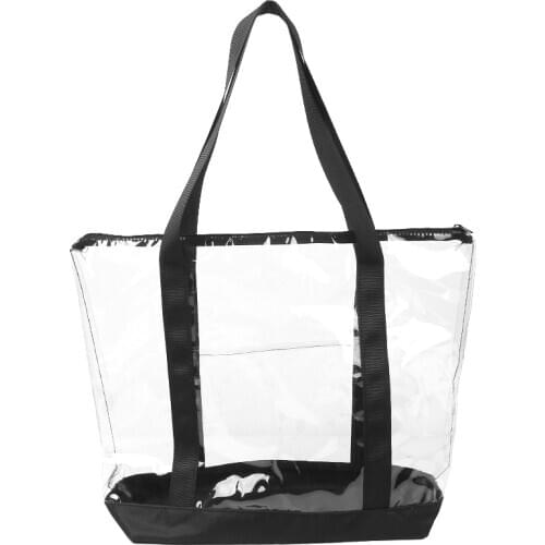 Transparent PVC bags, Storage Shopping Travel Handbag with Zipper Waterproof Shoulder bag L50xH38xW14cm