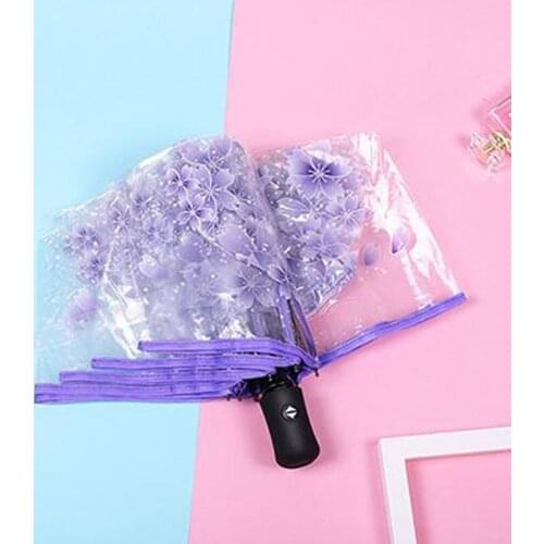 Transparent Automatic Open Close Fold Windproof Umbrella For Travel Women Sun Rain Auto Compact Windproof Style Men Umbrella