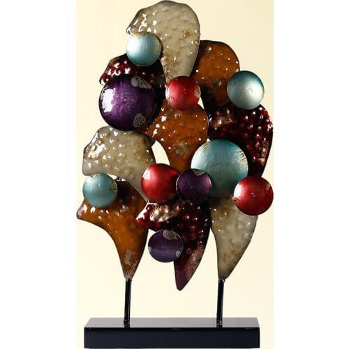 Retro Wrought Iron Fortune Tree Ornaments Crafts Home Livingroom Table Figurines Decoration Office Desktop Furnishing Craftwork