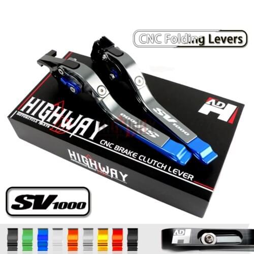 CNC Brake Handle Bar Lever Extendable Folding Adjustable Brake Clutch Levers For SUZUKI SV1000 S SV 1000 S 2003-2007 04