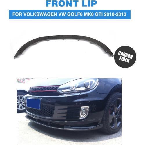 Carbon Fiber / FRP Front Bumper Lip Spoiler Splitters for Volkswagen VW Golf 6 VI MK6 GTI 2010 - 2013